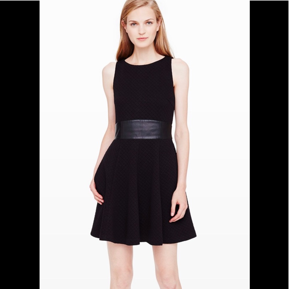 Black quilted & leather dress